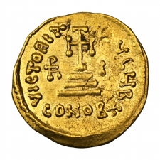 Bizánc Heraclius arany Solidus, Sear:762. Officina: B