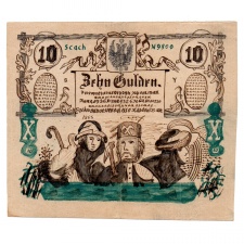 10 Gulden Bankjegy 1863 Hamisítványa Nagyon Ritka!