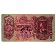 100 Pengő Bankjegy 1930 HAMIS náci felülbélyegzéssel