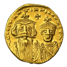 Bizánc II. Constans arany Solidus, Sear:961. Officina H