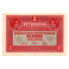 2 Korona Bankjegy 1917 Deutschösterreich bélyegzéssel aXF