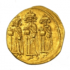 Bizánc Heraclius arany Solidus, Sear:770. Officina: O