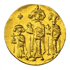 Bizánc Heraclius arany Solidus, Sear:758. Officina: E 
