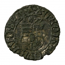 Miksa Denár 1577 K-B, korabeli hamis