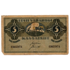 5 Márka Bankjegy Észtország 1919
