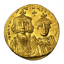 Bizánc II. Constans arany Solidus, Sear:959. Officina: B