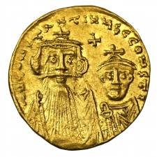 Bizánc II. Constans arany Solidus, Sear:959. Officina G