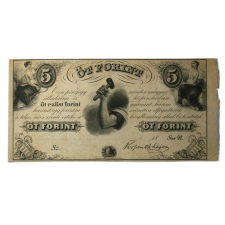 Kossuth 5 Forint  Bankjegy 1852 Philadelphia B sorozat