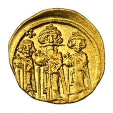 Bizánc Heraclius arany Solidus, Sear:762. Officina: B