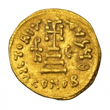 Bizánc Heraclius arany Solidus, Sear:770. Officina: O
