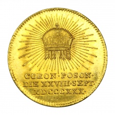 V. Ferdinánd 1830 Koronázási Arany jeton, Pozsony 20mm