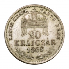 Ferenc József 20 Krajcár 1869 GY-F MKVP 