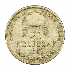 Ferenc József 20 Krajcár 1869 K-B MKVP VF