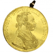 Ferenc József 4 Dukát 1915 UV arany füllel