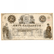 Kossuth 5 Dollár Kölcsönjegy 1852 A-sorozat New York
