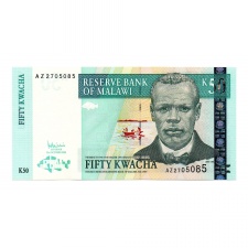 Malawi 50 Kwacha Bankjegy 2005 P53ar Replacement
