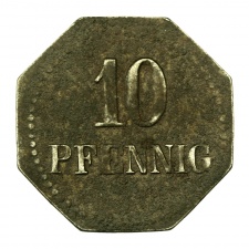 Németország 10 Pfennig szükségpénz 1917 Warburg