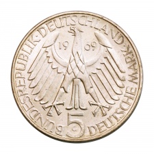 Németország ezüst 5 Márka 1969 G Theodor Fontane