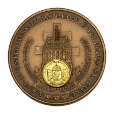 Szent István halálának 950.évf.érem 1988 pápalátogatás érmével