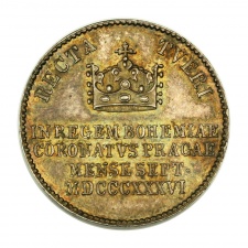 V. Ferdinánd Koronászási Ezüstjeton 1836 Prága 20,5 mm