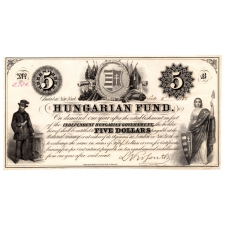 alapnyomat nélküli Kossuth 10 és 5 Dollár Kölcsönjegy 1852 N.Y.