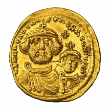 Bizánc Heraclius arany Solidus, Sear:738. Officina: I