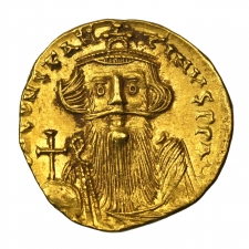 Bizánc II. Constans arany Solidus, Sear:957. Officina Z