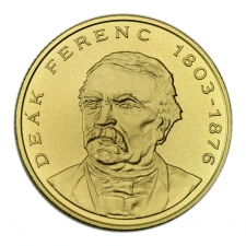 2014 Deák Ferenc 200 Forint Piefort emlékérem BU, rézleveret