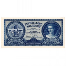 1 Milliárd Milpengő Bankjegy 1946 aUNC-UNC