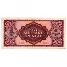 1 Milliárd Pengő Bankjegy 1946 VF