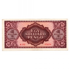 1 Milliárd Pengő Bankjegy 1946 VF