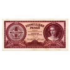 1 Milliárd Pengő Bankjegy 1946 VF