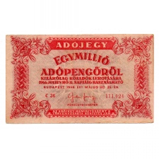 1 Millió Adópengő 1946 P53A VG elcsúszott vágás