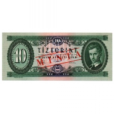 10 Forint Bankjegy 1957 MINTA lyukasztás és bélyegzés A294