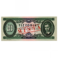 10 Forint Bankjegy 1962 MINTA lyukasztás és bélyegzés A519