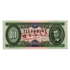 10 Forint Bankjegy 1969 MINTA lyukasztás és bélyegzés A000