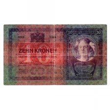 10 Korona Bankjegy 1904 Magyarország bélyegzéssel F