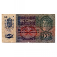10 Korona Bankjegy 1915 Deutschösterreich felülbélyezéssel F