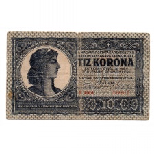 10 Korona Postatakarékpénztár jegy 1919 Augusztus F sorozat VG