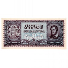 10 Millió Milpengő Bankjegy 1946 MINTA perforáció