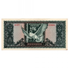 10 Millió Pengő Bankjegy 1945 MINTA perforációval és sorszámmal