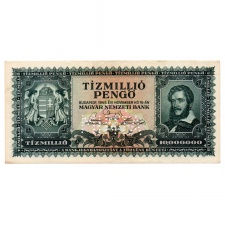 10 Millió Pengő Bankjegy 1945 MINTA perforációval és sorszámmal