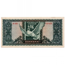 10 Millió Pengő Bankjegy 1945 MÉE felülbélyegzéssel