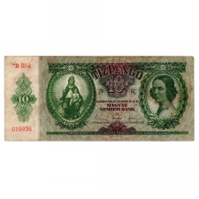 10 Pengő Bankjegy 1936 csillagos VF