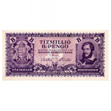 10 millió B.-Pengő Bankjegy 1946 MINTA perforációval
