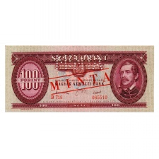 100 Forint Bankjegy 1949 MINTA lyukasztás és bélyegzés B718
