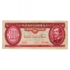100 Forint Bankjegy 1989 F-VF alacsony sorszám