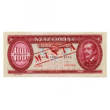 100 Forint Bankjegy 1989 MINTA lyukasztás és bélyegzés B000