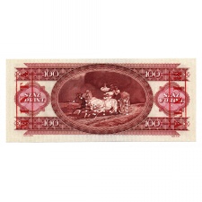 100 Forint Bankjegy 1989 MINTA lyukasztás és bélyegzés B000