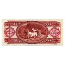 100 Forint Bankjegy 1992 MINTA lyukasztás és bélyegzés B000